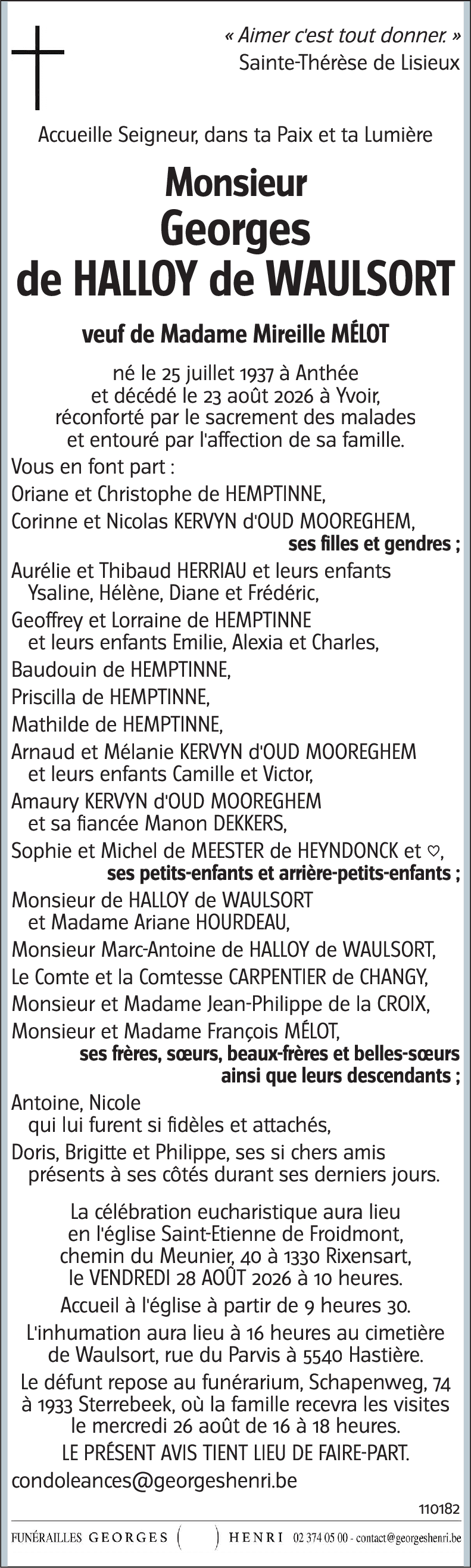 Georges de HALLOY de WAULSORT