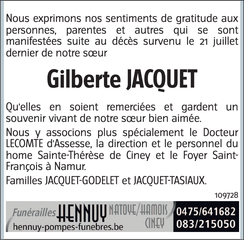 Gilberte JACQUET