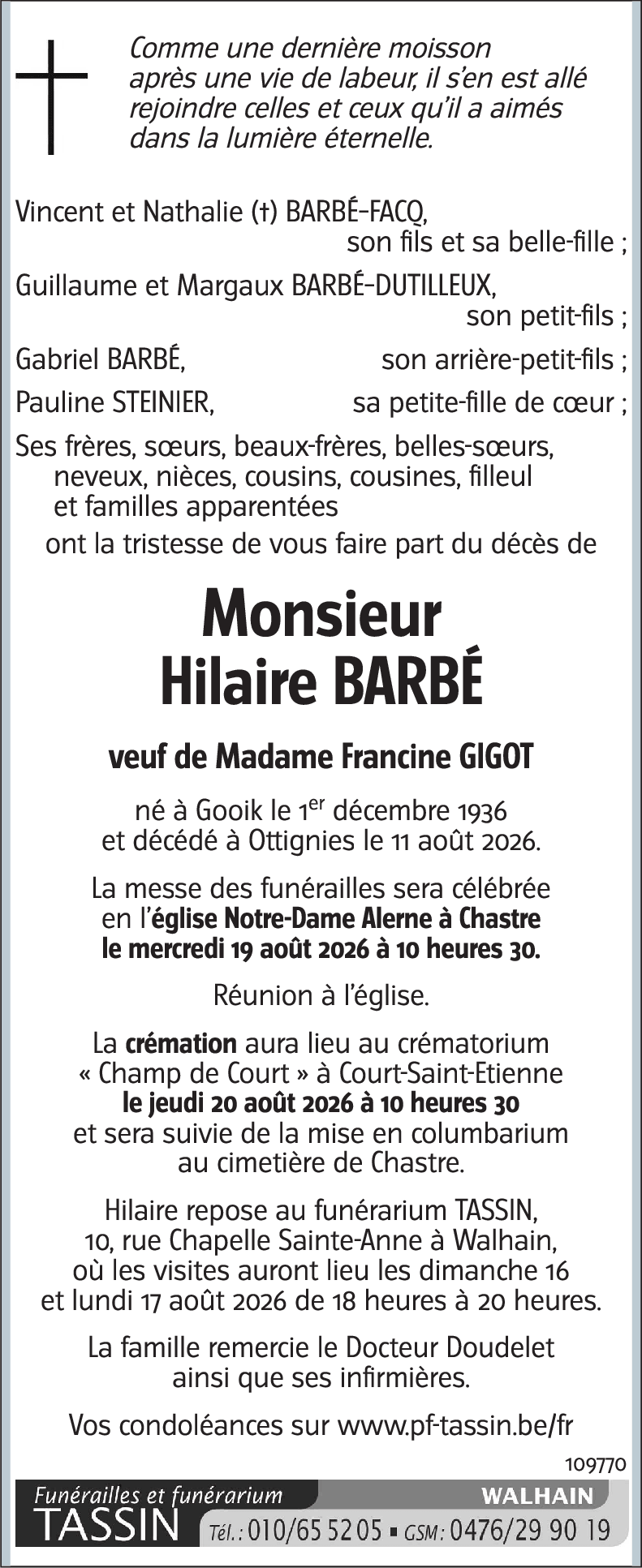 Hilaire BARBE