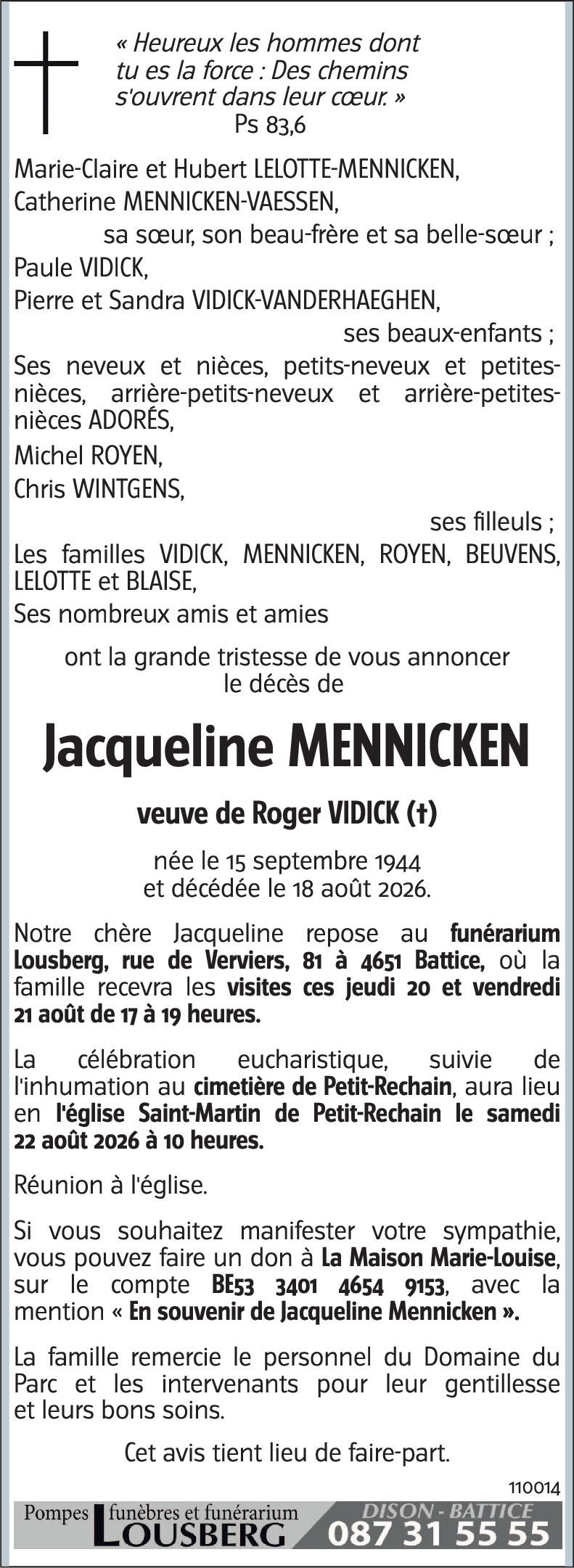 Jacqueline MENNICKEN