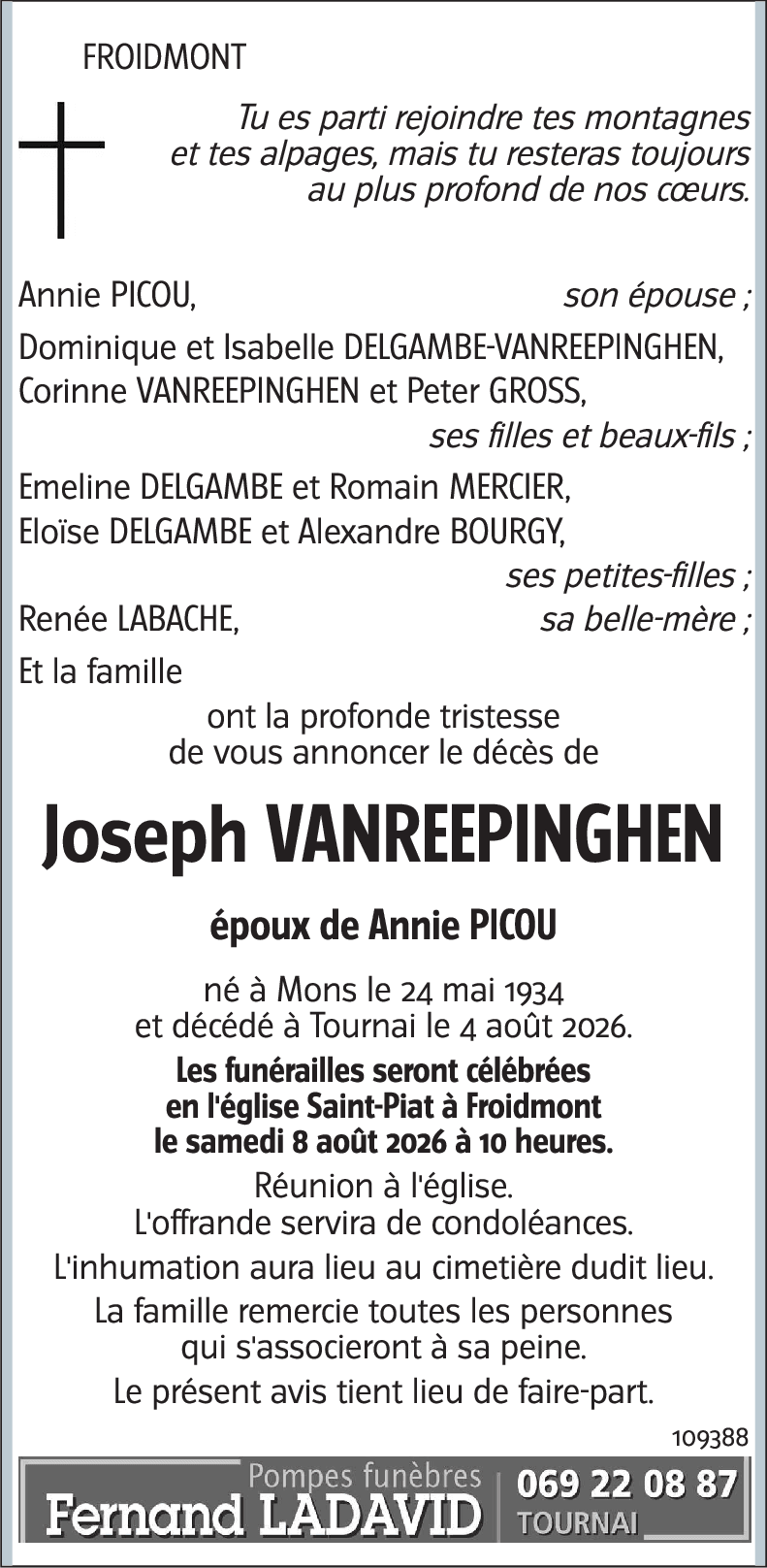 Joseph VANREEPINGHEN