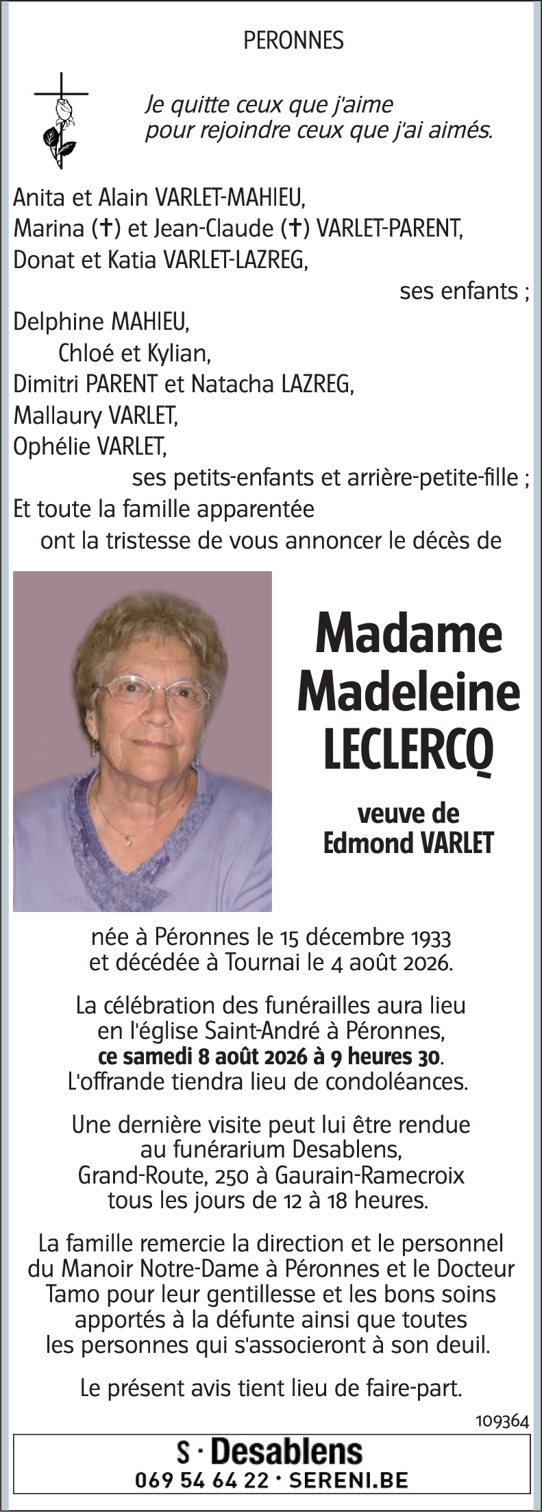 Madeleine LECLERCQ