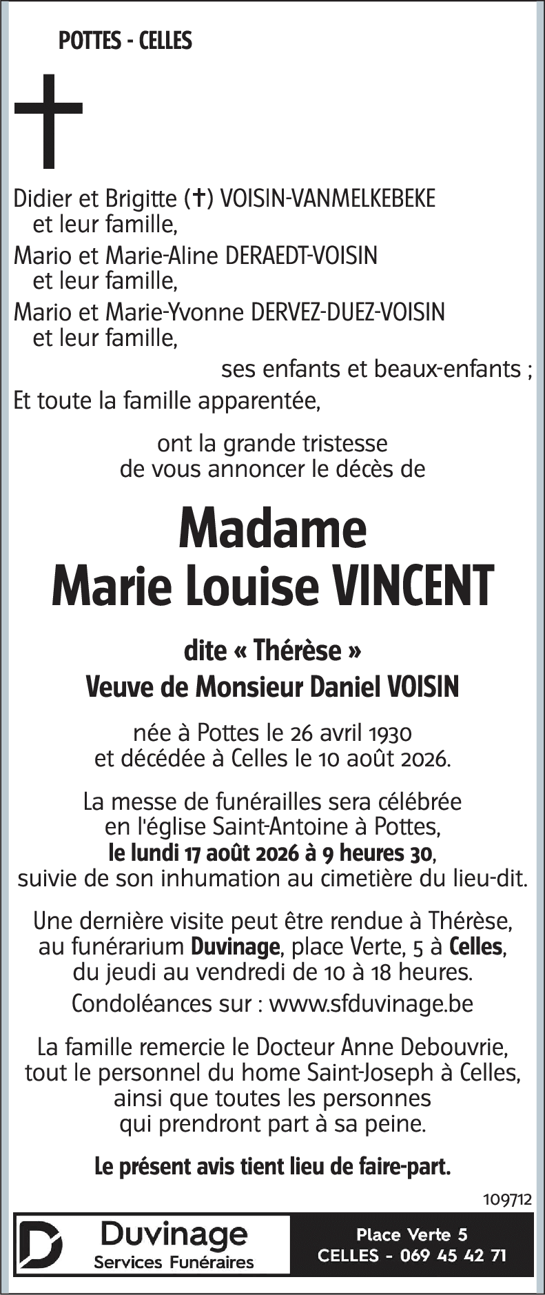 Marie Louise (Thérèse) VINCENT