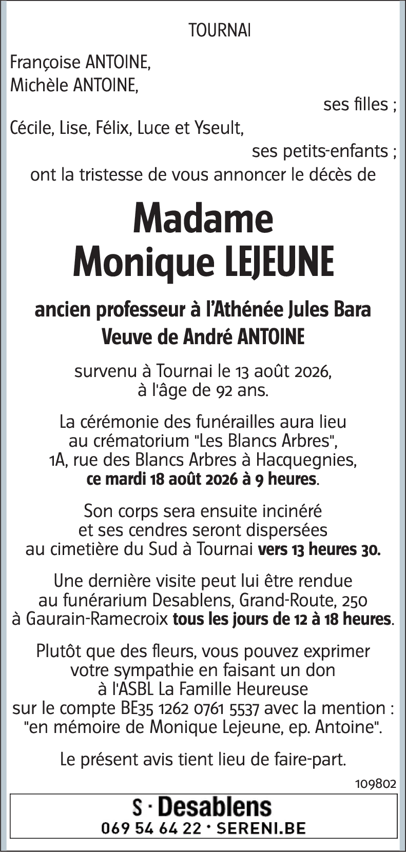 Monique LEJEUNE