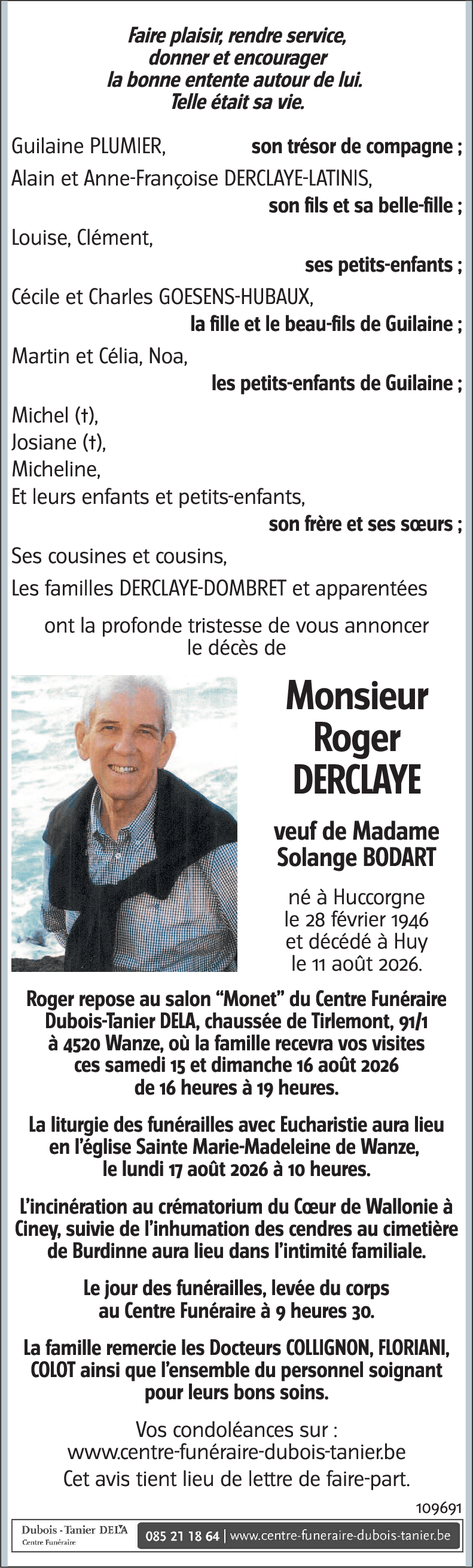 Roger DERCLAYE