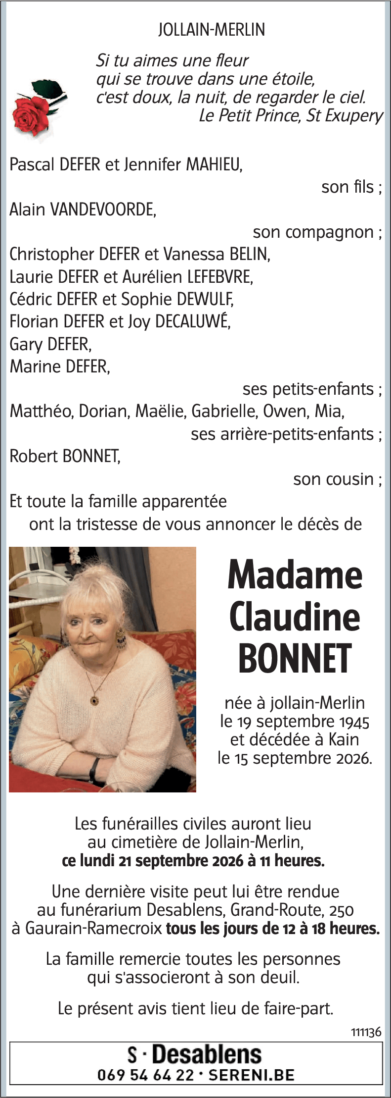 CLAUDINE BONNET
