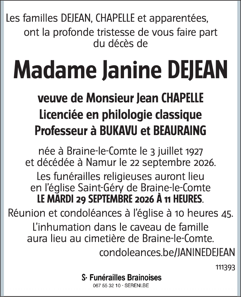 Janine DEJEAN