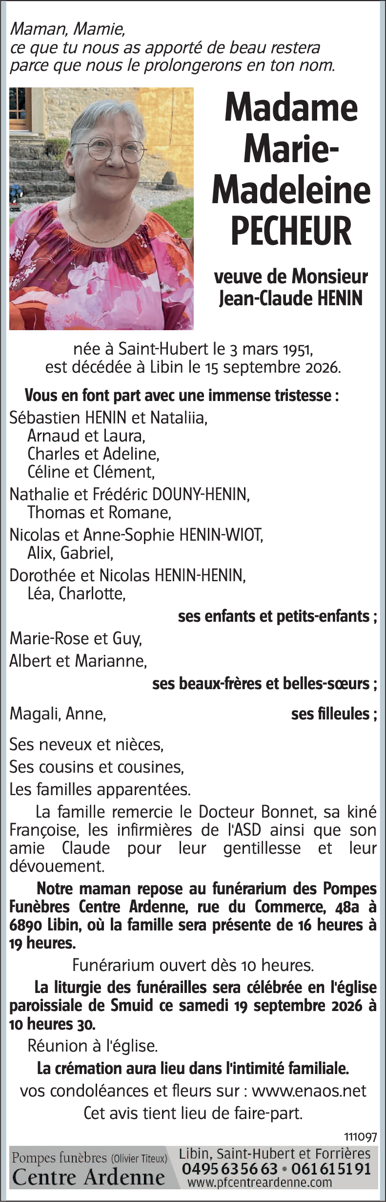 Marie-Madeleine PECHEUR