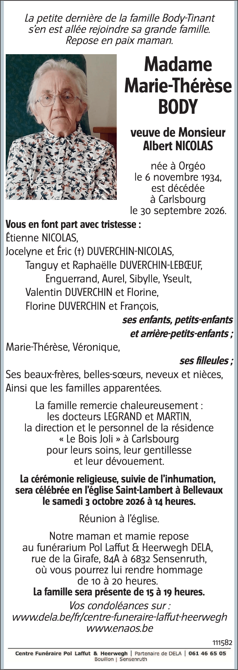 Marie-Thérèse BODY