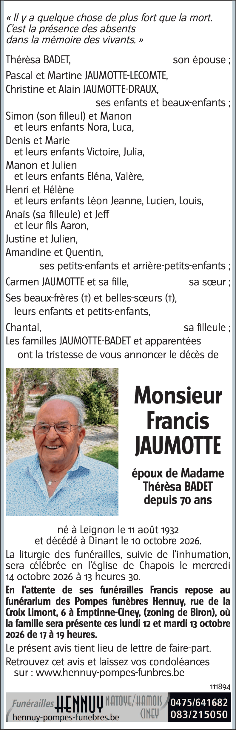 Francis JAUMOTTE