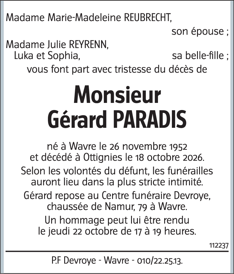 Gérard PARADIS