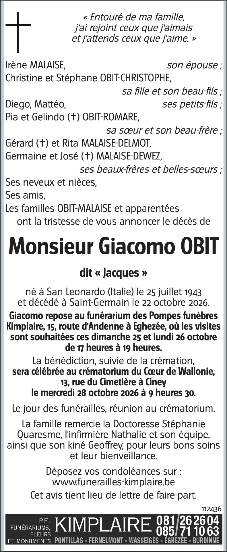 Giacomo OBIT