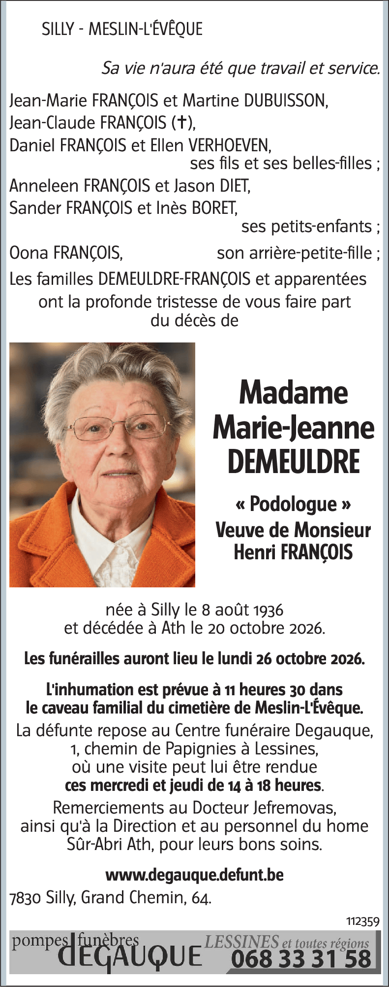 Marie-Jeanne DEMEULDRE