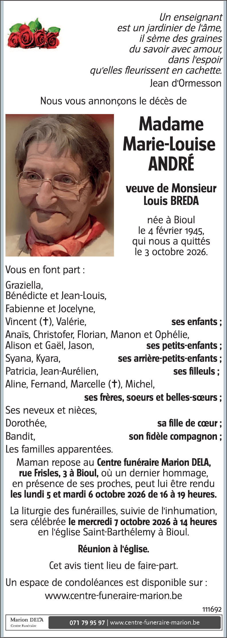 Marie-Louise ANDRÉ